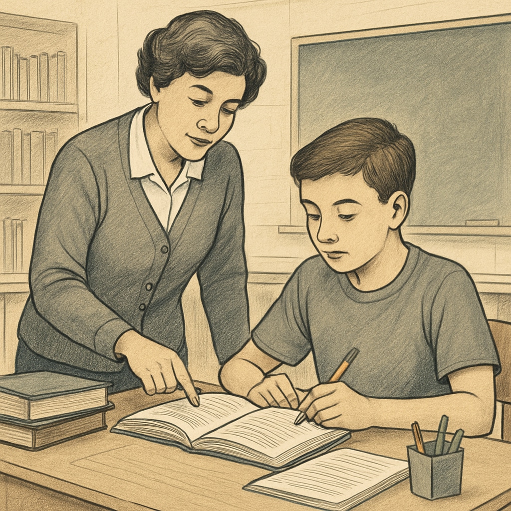 A teacher providing personalized instruction to a student, highlighting effective learning methods.