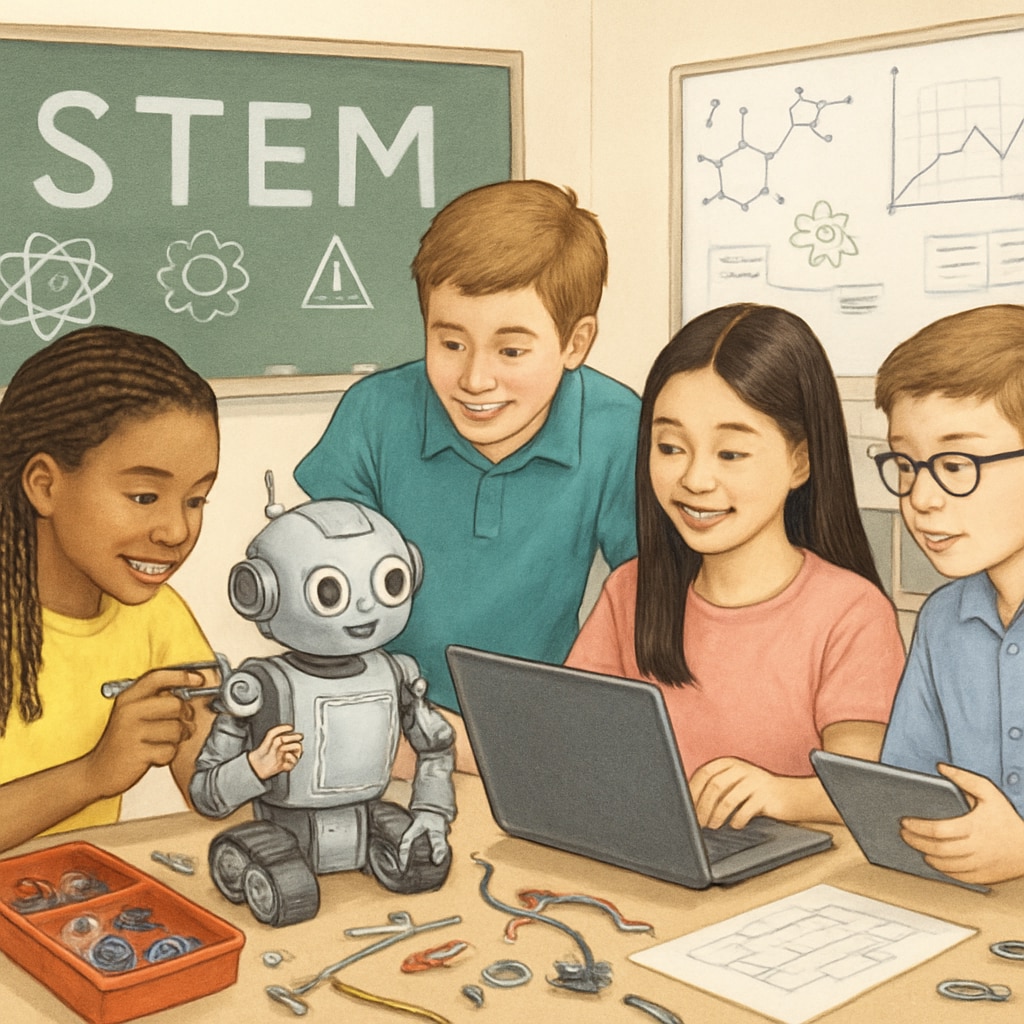 Gifted students engaged in STEM-related activities.