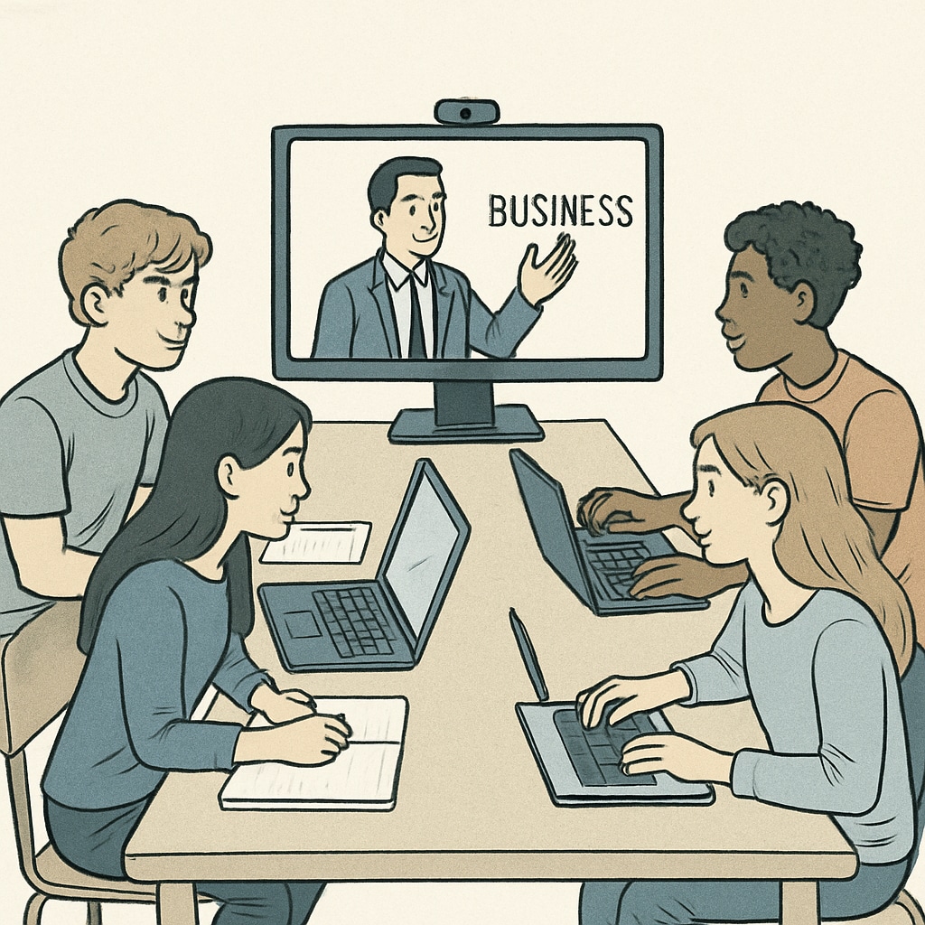 Teens participating in virtual business courses to learn entrepreneurship