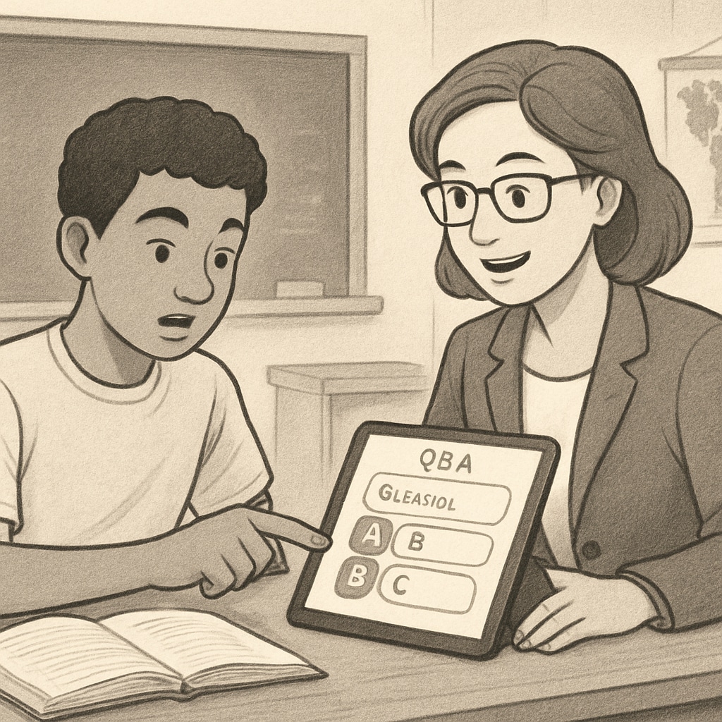 A teacher and student addressing communication barriers using a Q&A platform.