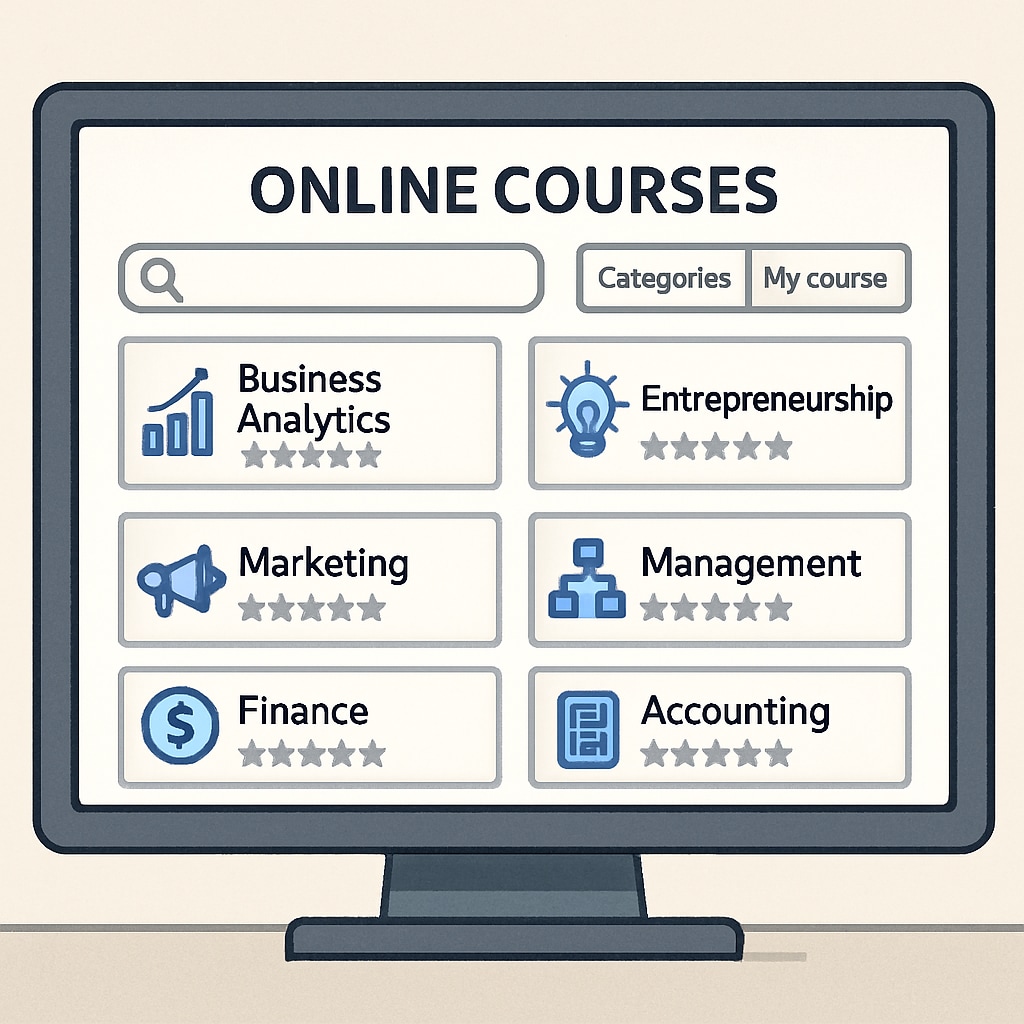 Online course platform offering affordable business and finance resources.