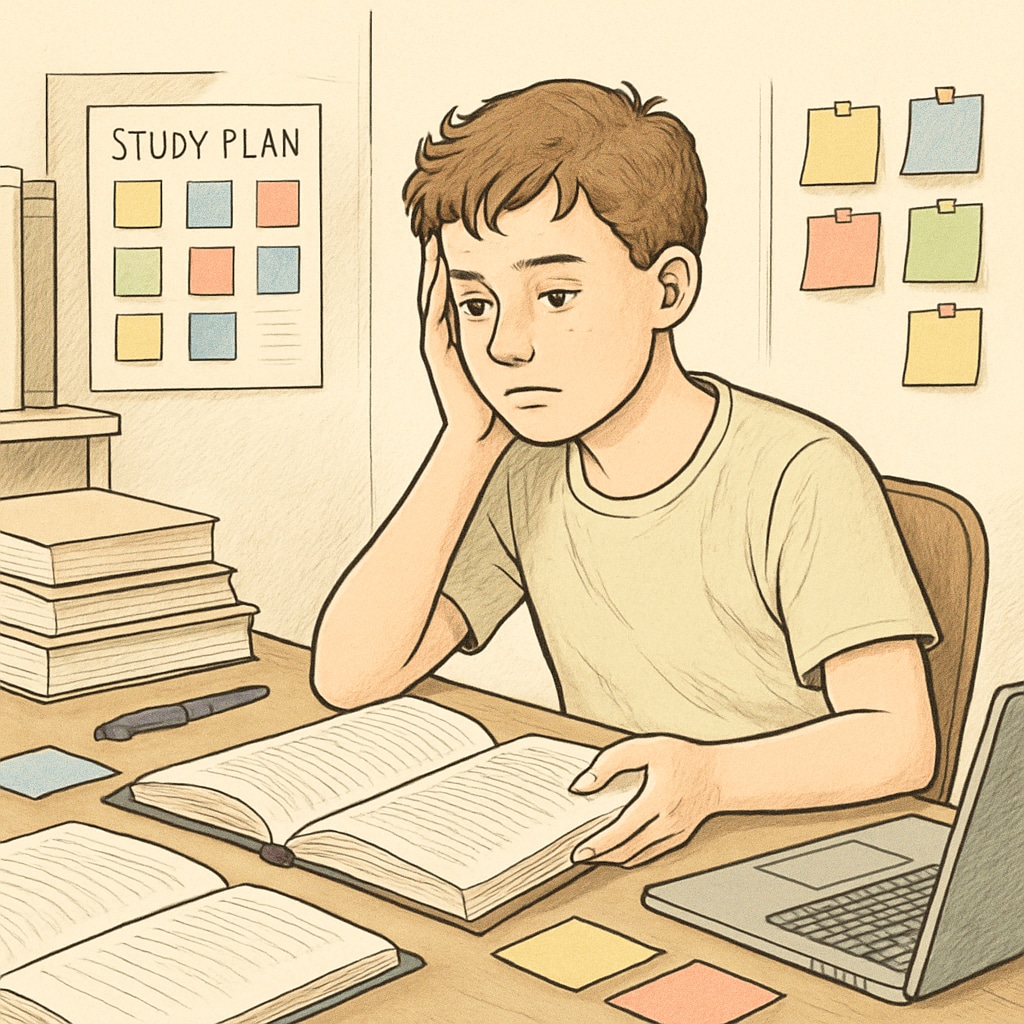 ADHD student creating a study plan to recover high school credits.