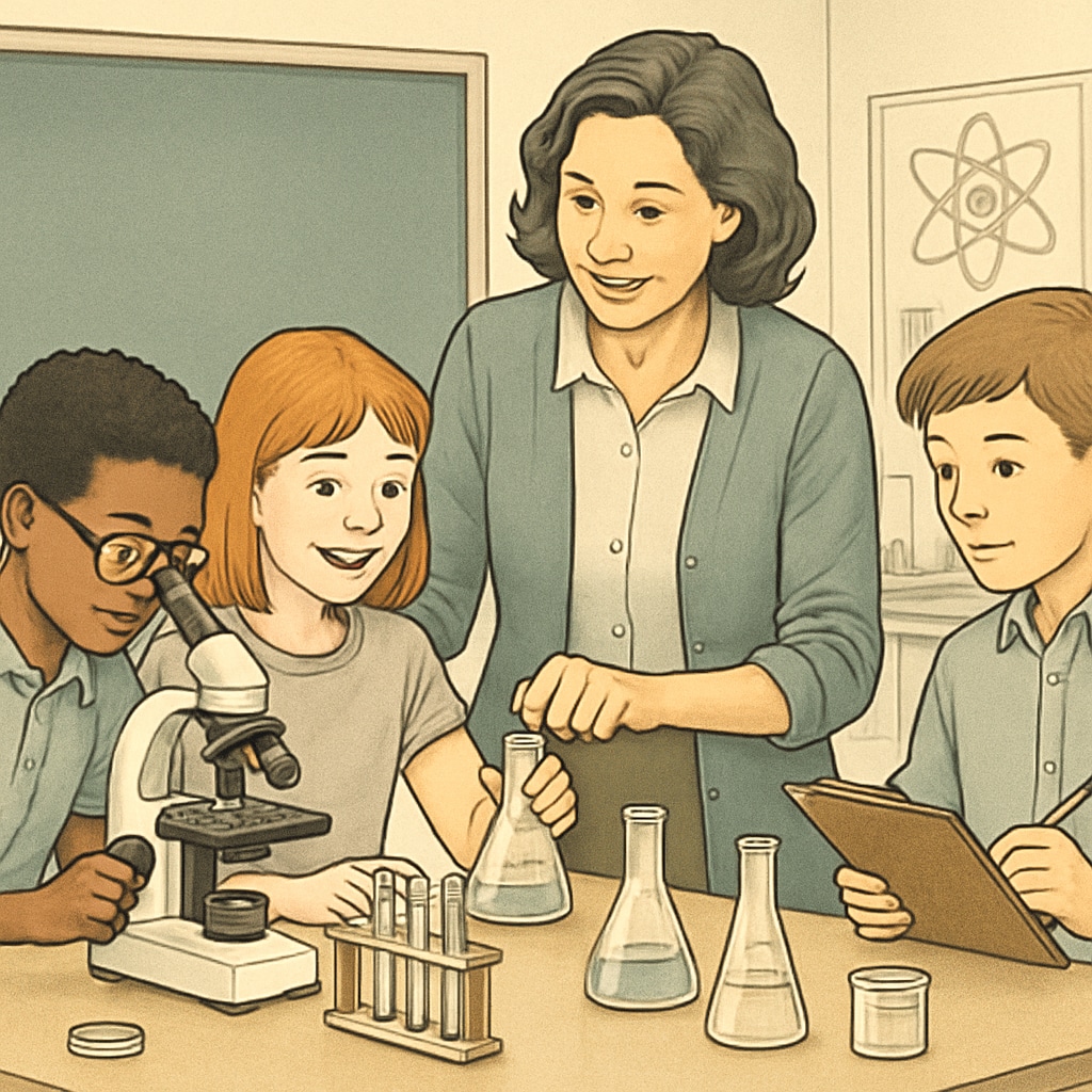 OpenSciEd middle school science community in action with a teacher and students.