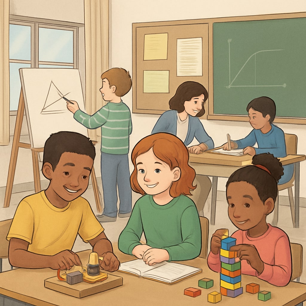ADHD students participating in creative learning activities within a classroom.