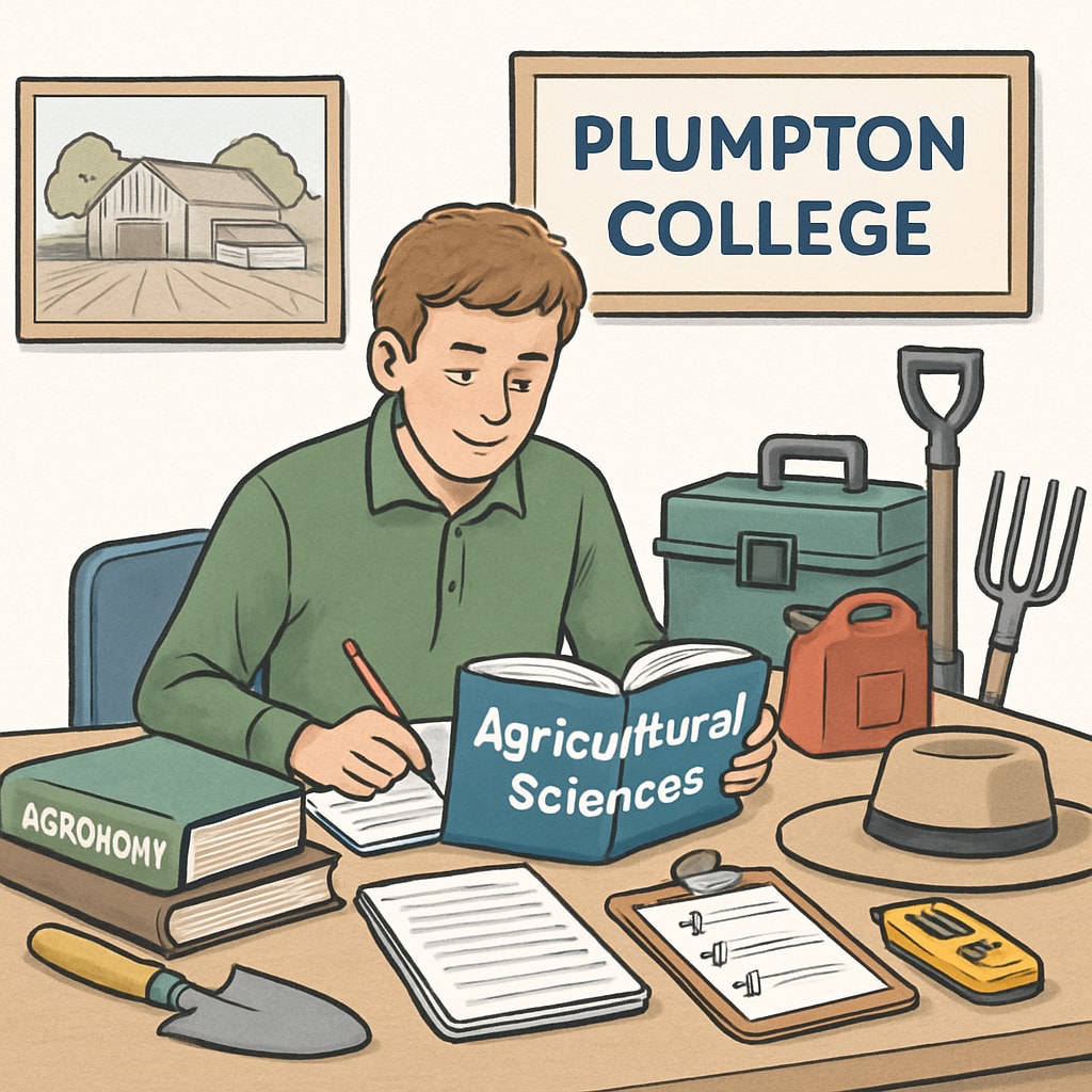 A Plumpton College student balancing practical studies and GCSE revision.