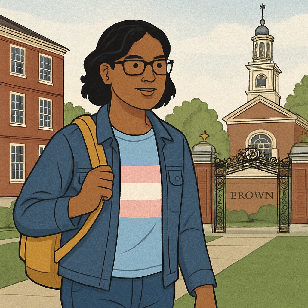 Brown University campus with a focus on diversity and inclusivity for transgender students.