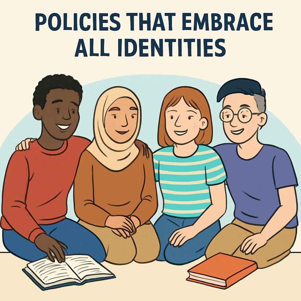Group of students representing diversity and the need for inclusive gender policies.