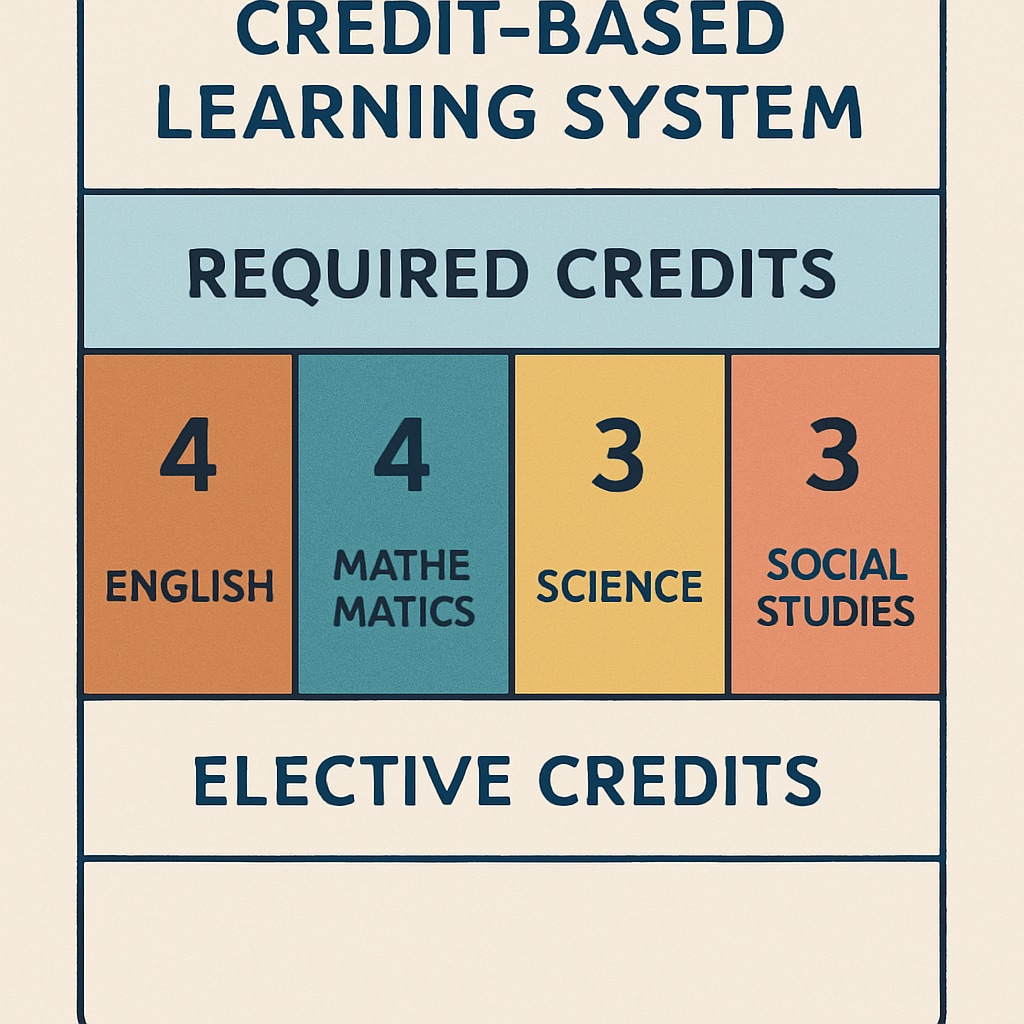 Diagram of credit-based learning in online high school programs.