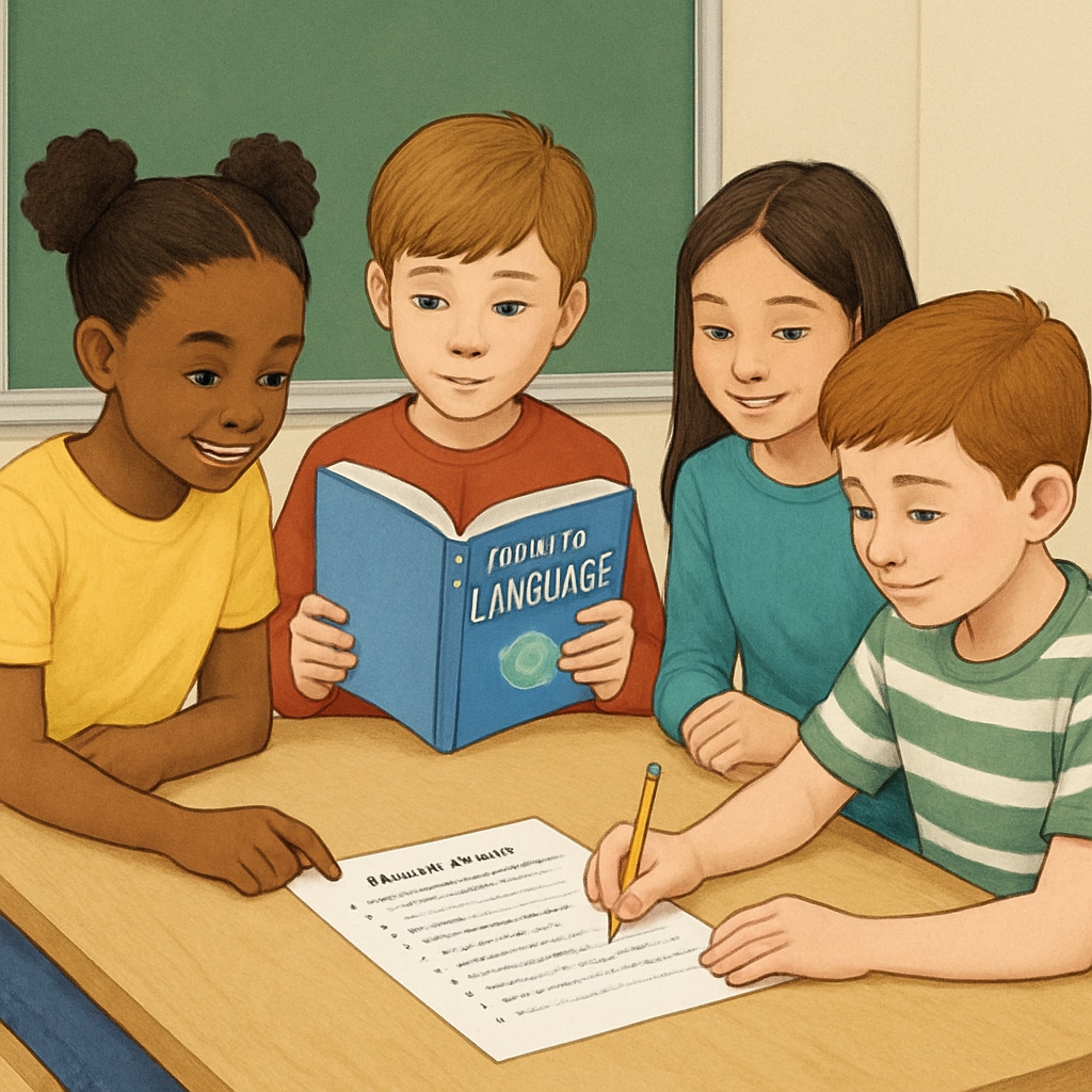 Children in a classroom using the 