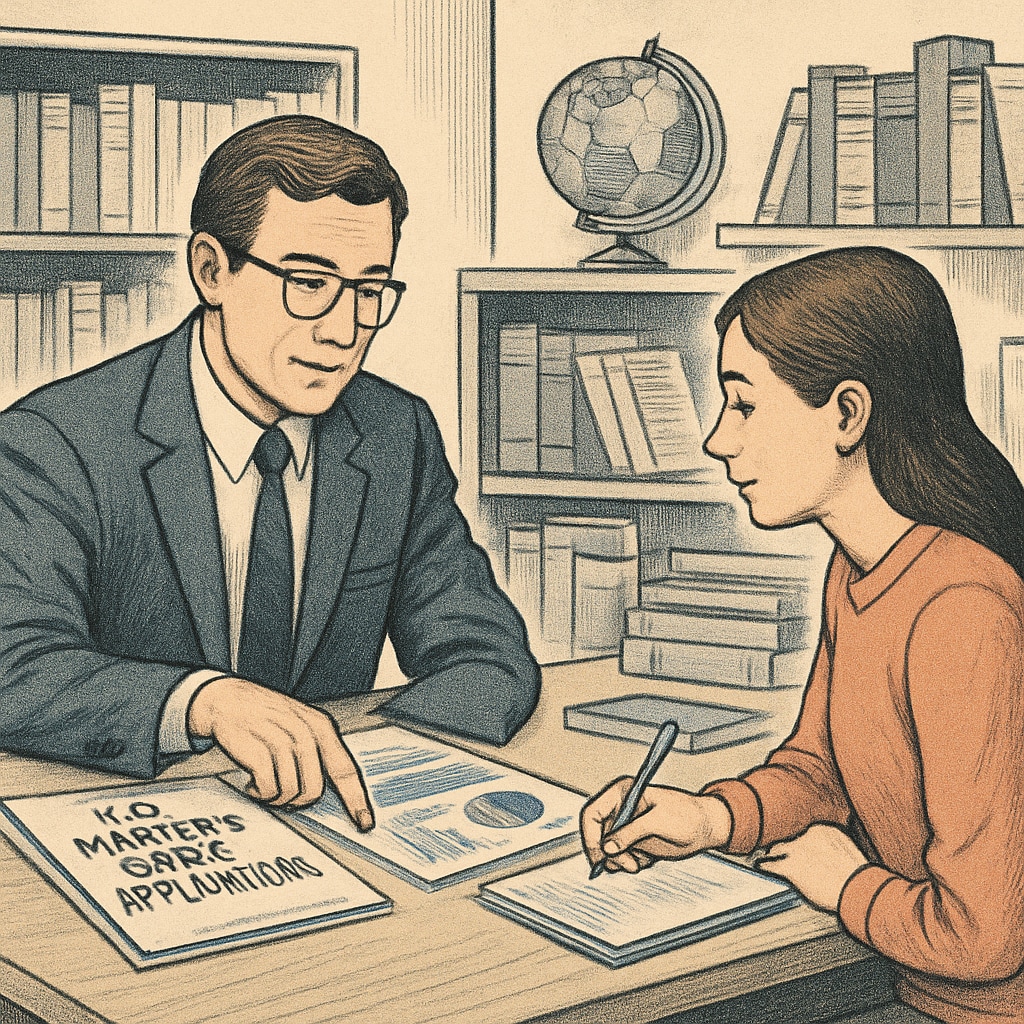Consultant advising student on U.S. master's applications.