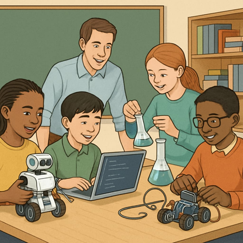 K12 students participating in STEM-focused activities to prepare for university admissions.