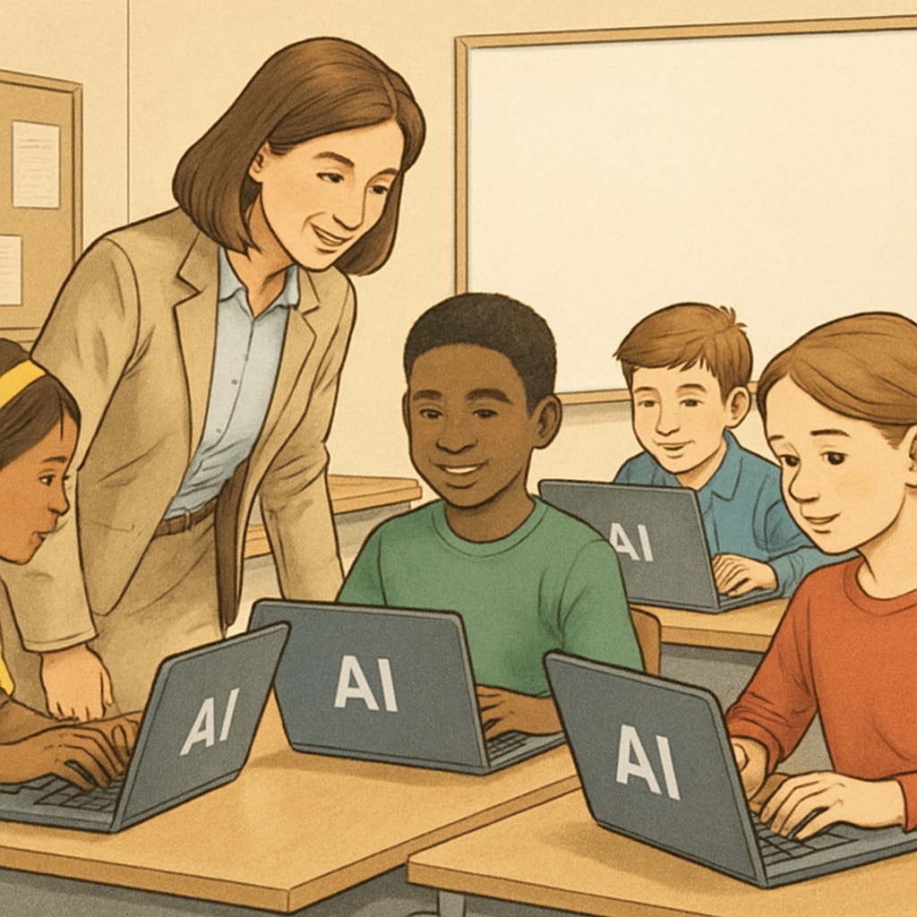 AI tools enhancing media literacy education in a high school classroom