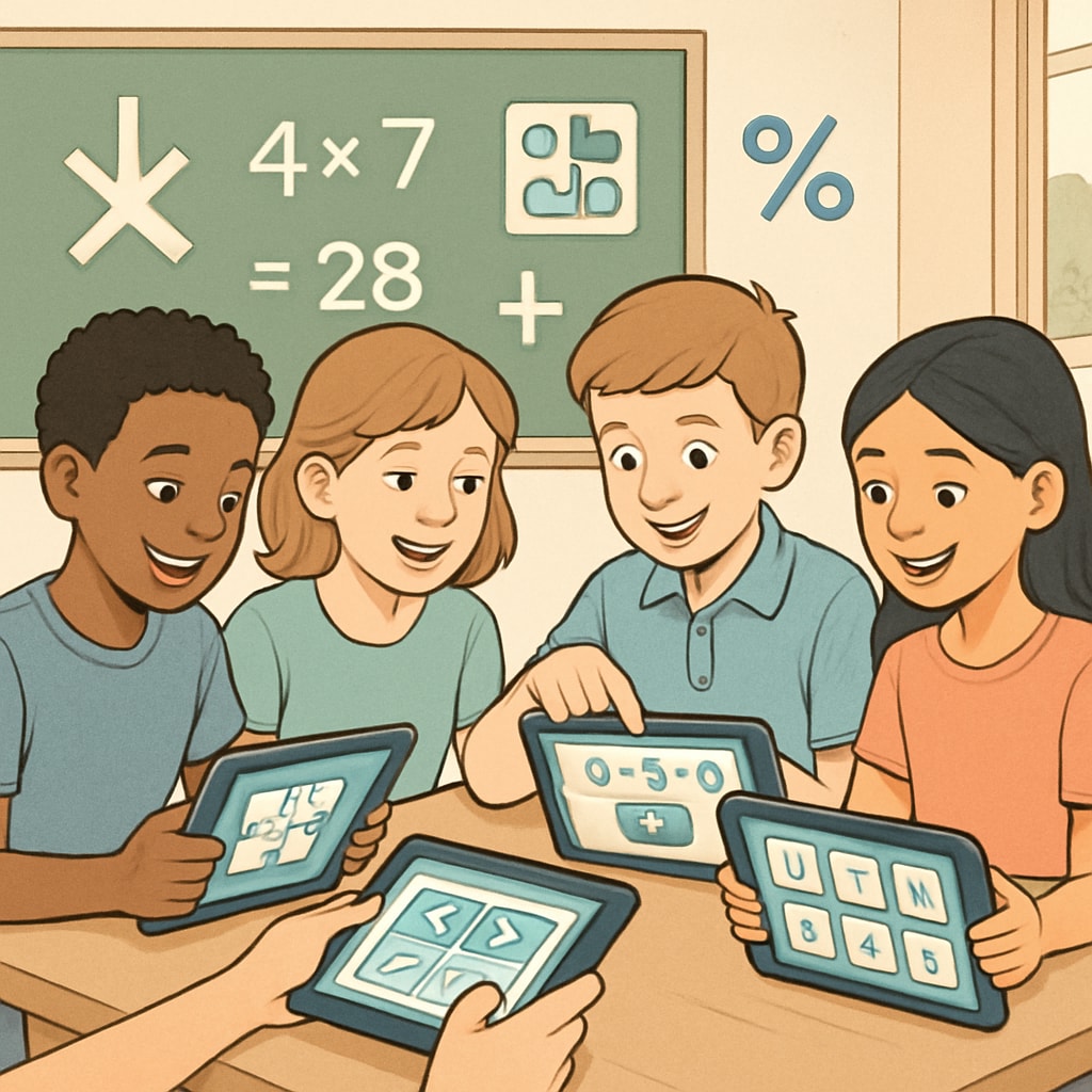 Students engaging with math through interactive learning apps