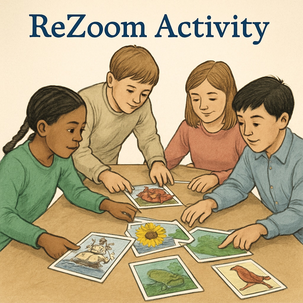 K12 students solving a ReZoom classroom activity together.