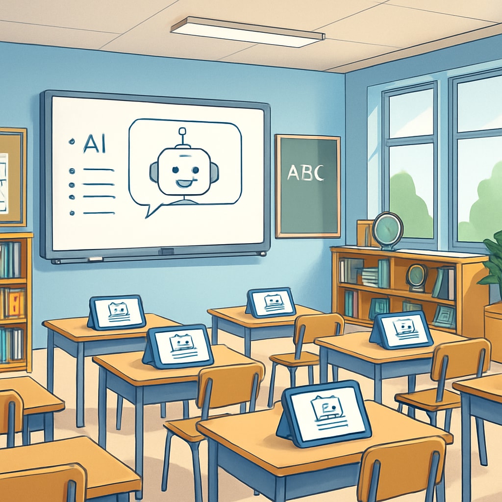 A classroom showcasing AI in education trends and technology tools.