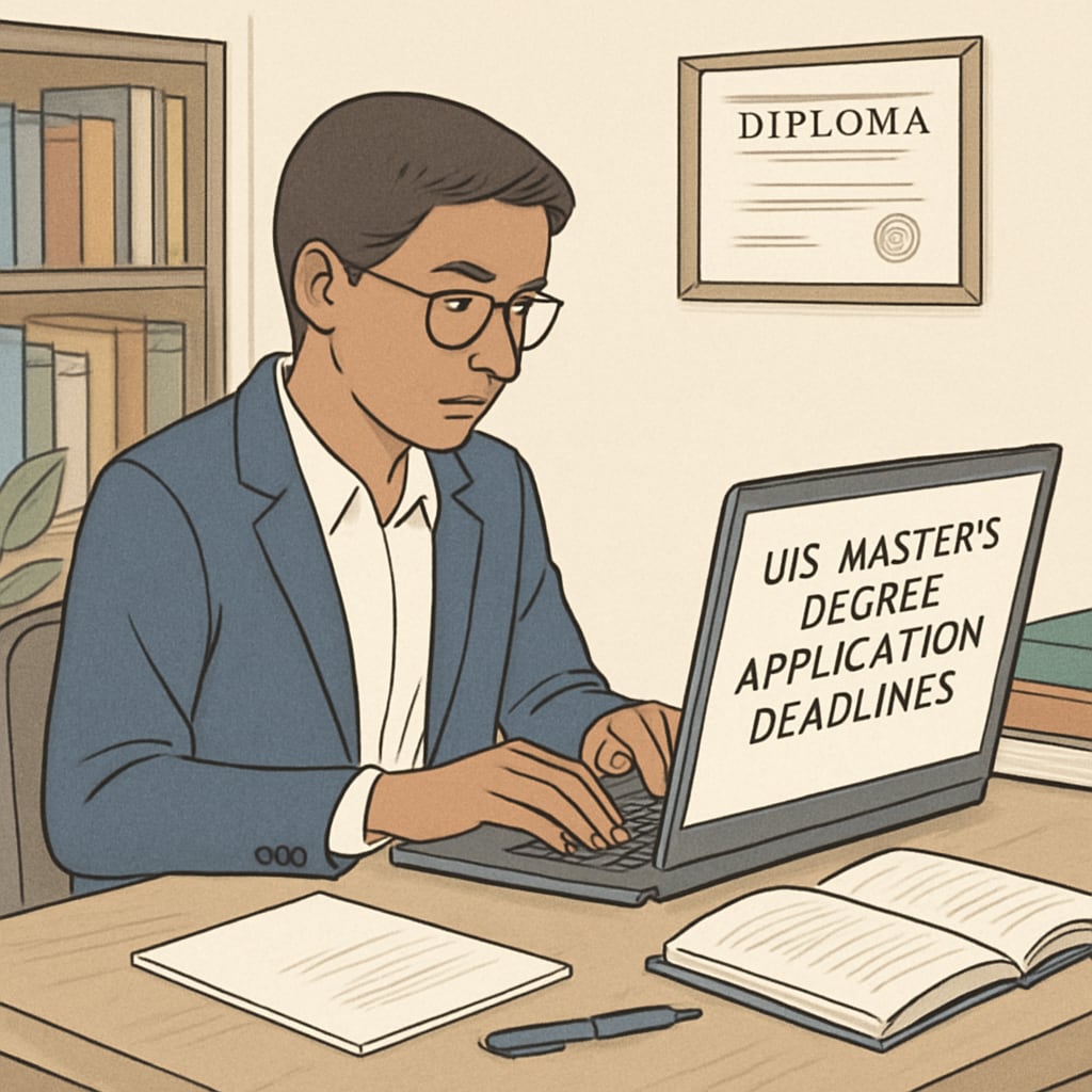 A student researching U.S. master's application timing and deadlines.