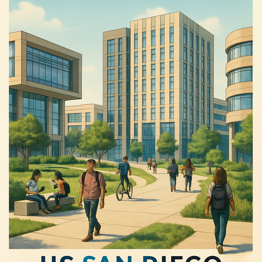 UC San Diego enrollment expansion campus view with students and infrastructure.