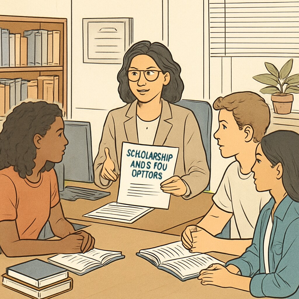 Students exploring financial aid opportunities to address tuition struggles.