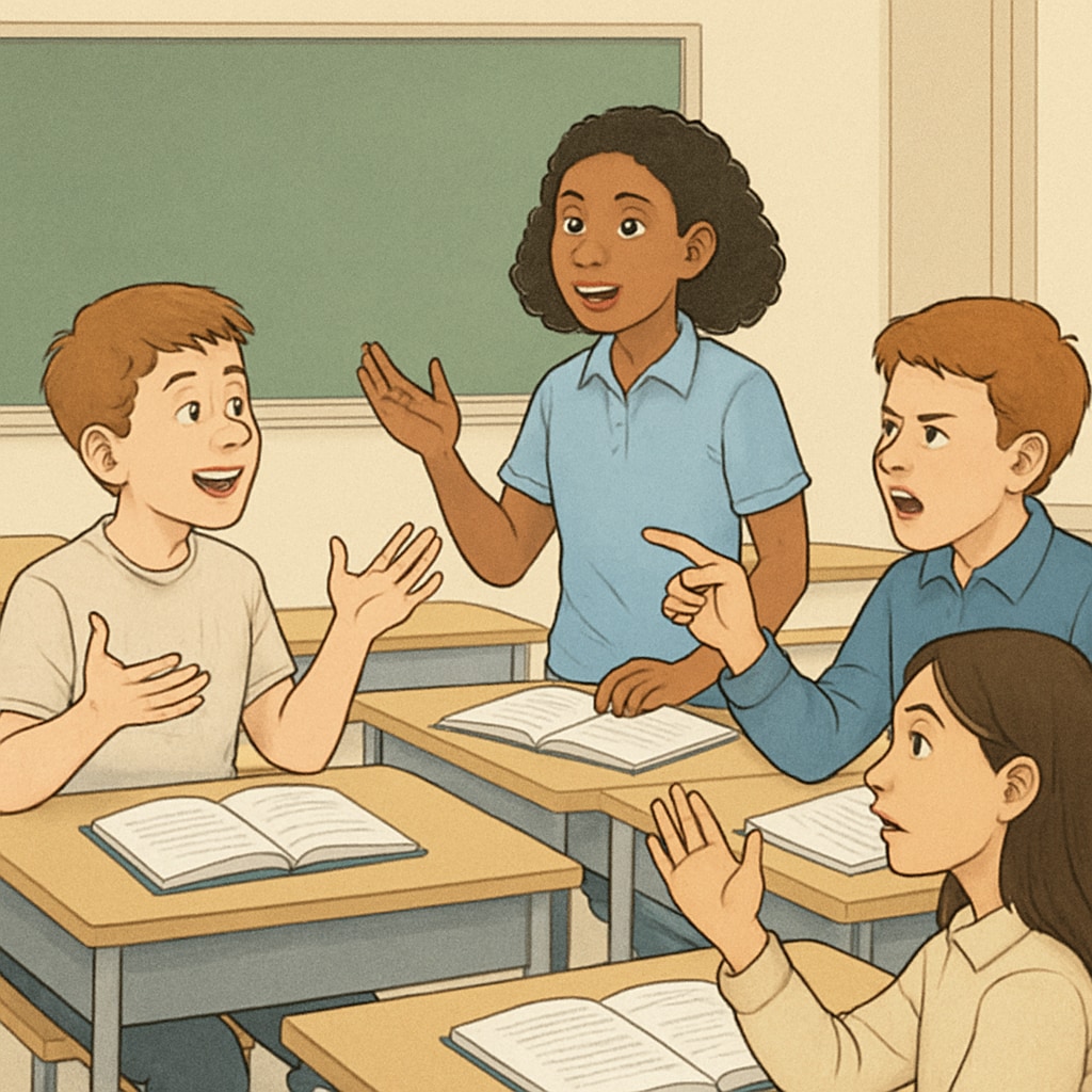 Student participating in a group discussion to develop critical thinking skills.