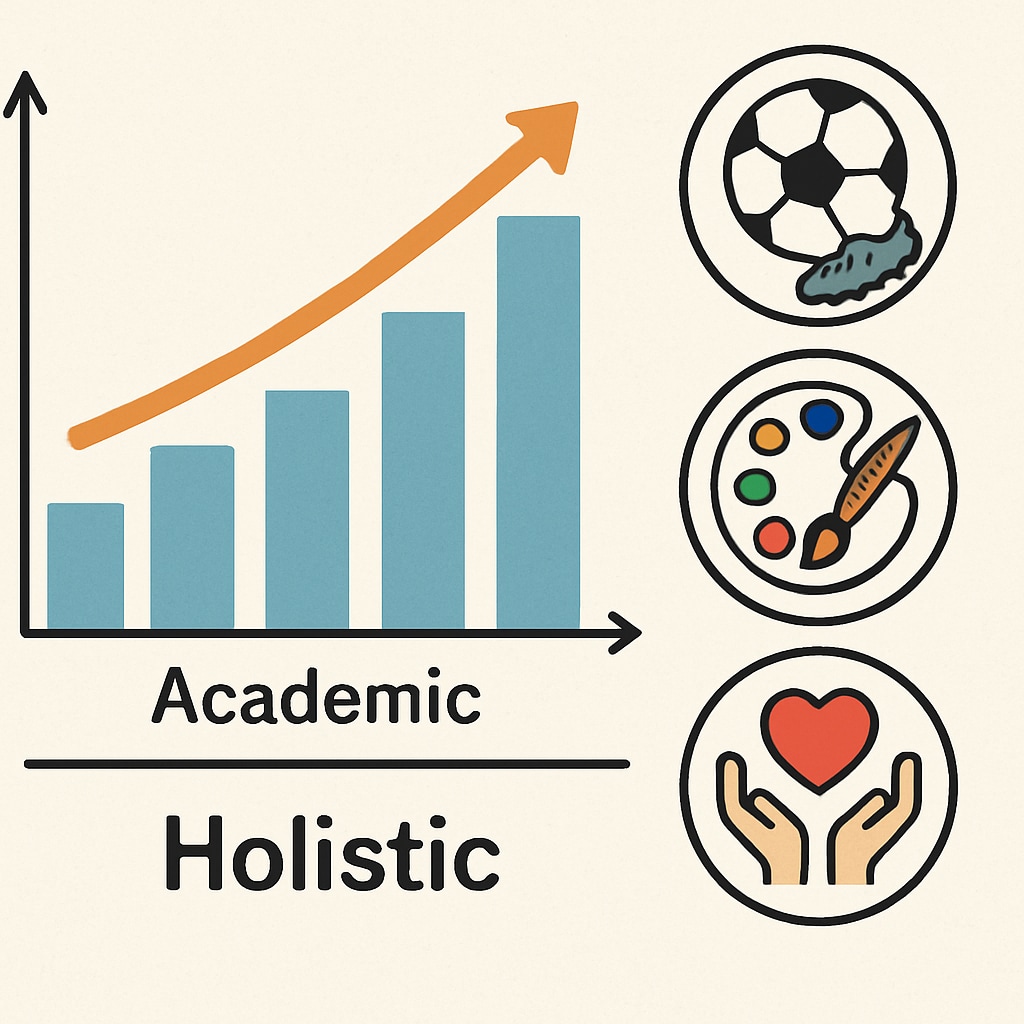 Graph showing academic improvement and extracurricular success for college admissions.