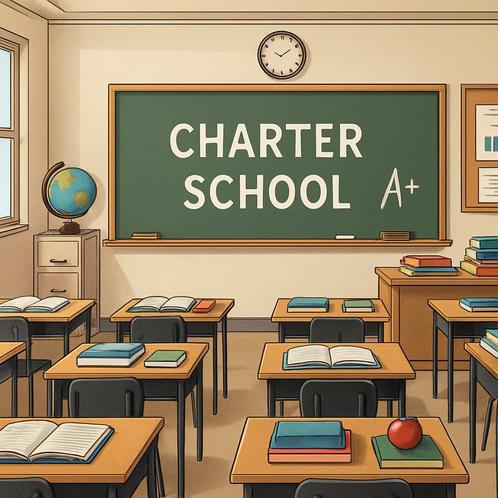 Charter school classroom showing educational resource disparities.