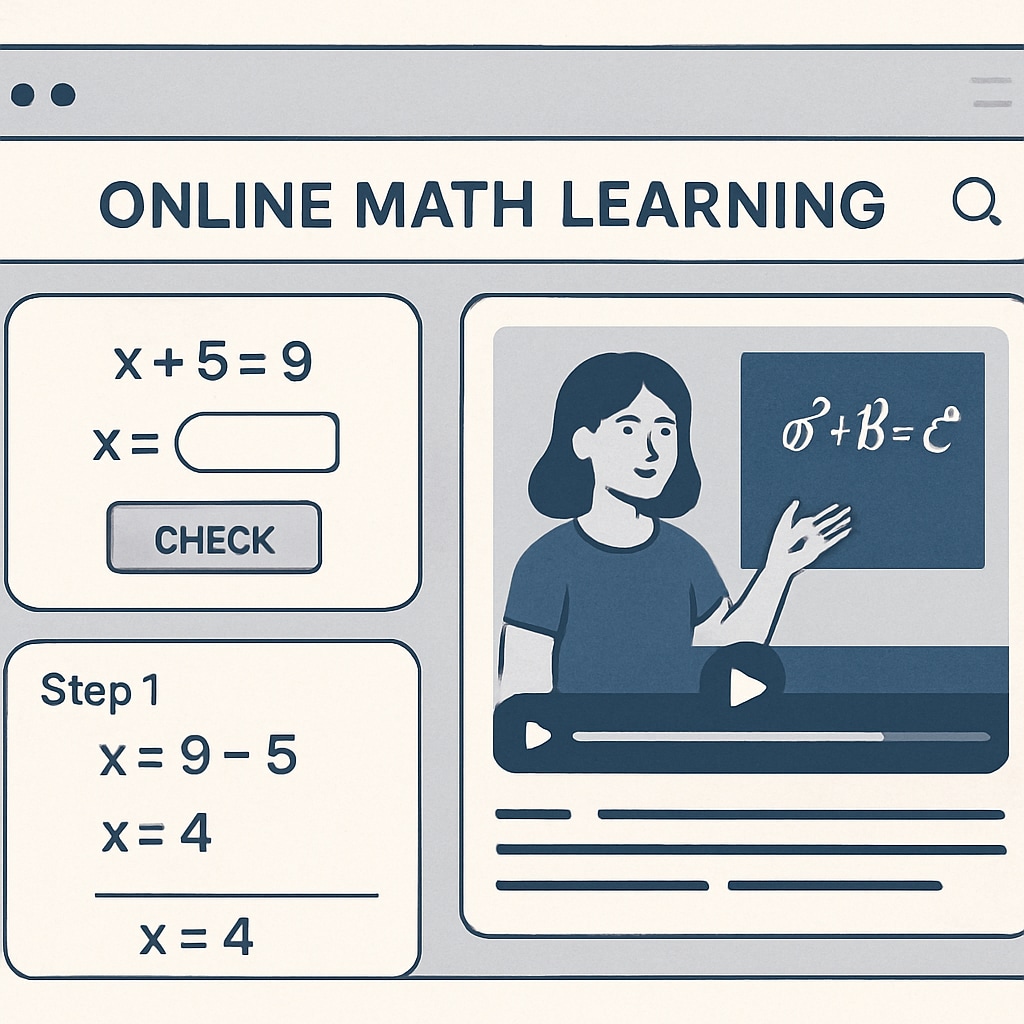 Online platform for math learning with interactive exercises and tutorials
