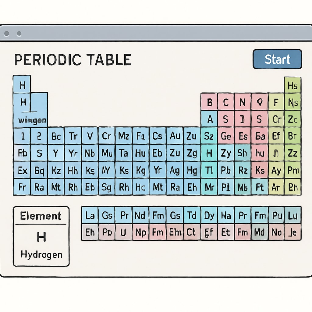 Science simulation tool with an interactive periodic table for learning