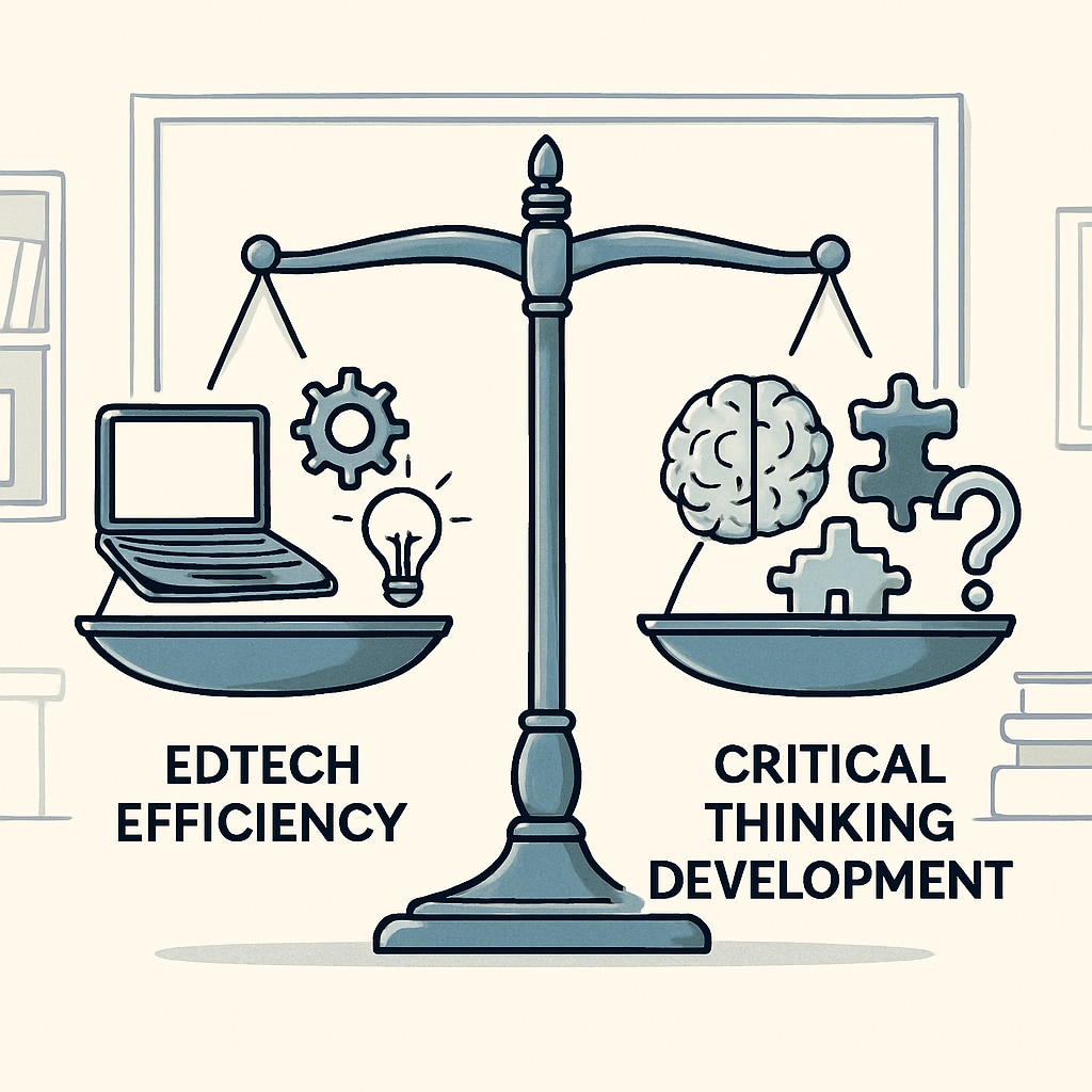 Diagram showing the relationship between EdTech efficiency and critical thinking skills.