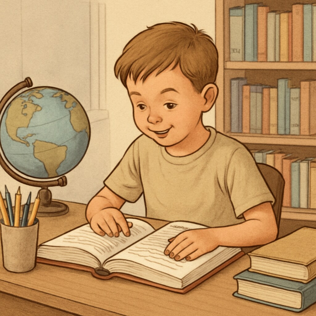 A young student studying in a dedicated space, representing personalized education for high-achieving children.