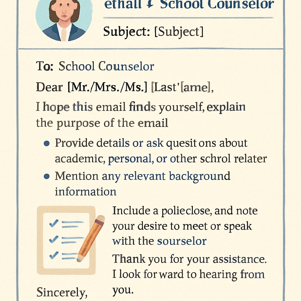 An email template used for reaching out to school counselors for research interviews.