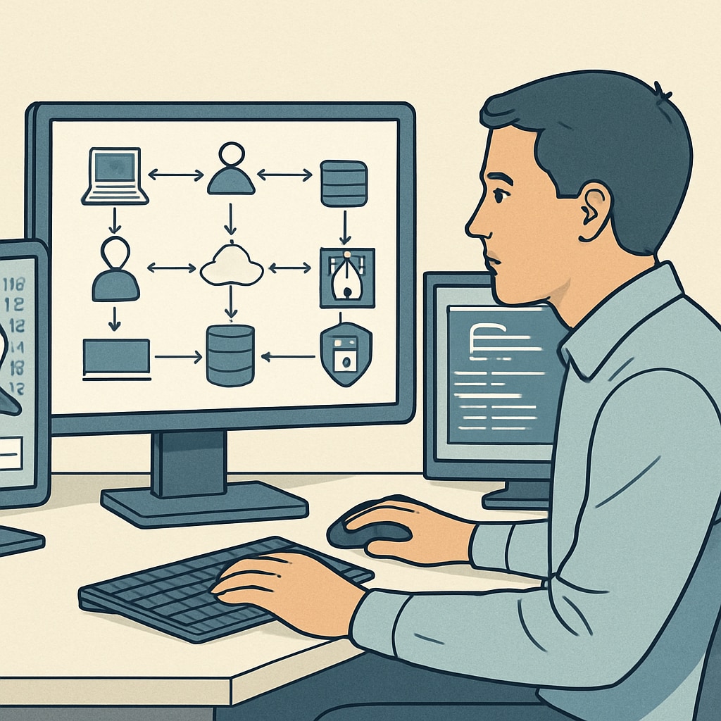 Cybersecurity analyst using advanced tools to monitor network security.