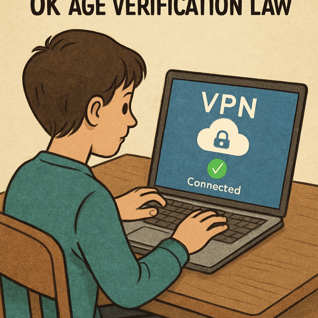 VPN interface on a laptop, highlighting the impact of the UK age verification law.