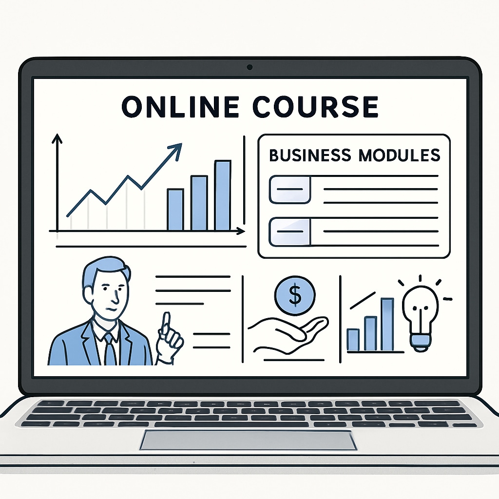 Online course dashboard for business and finance degree programs.