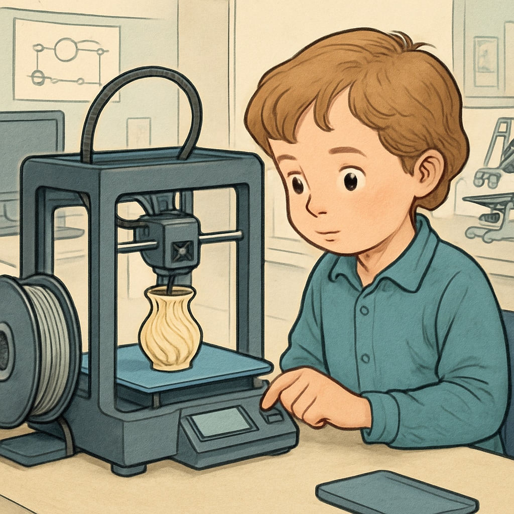 Creativity cultivation and educational choices shown through a child engaging in hands-on technology activities.