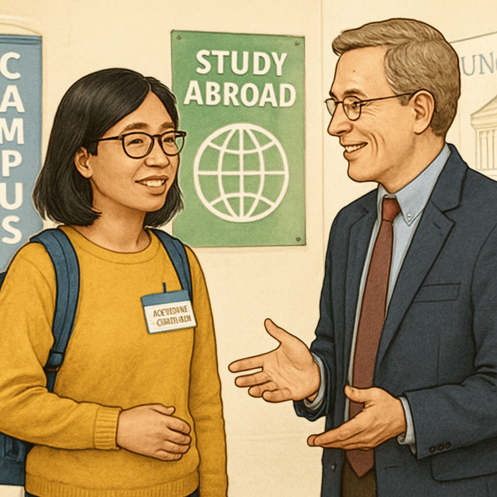 International student adapting to English-taught university culture