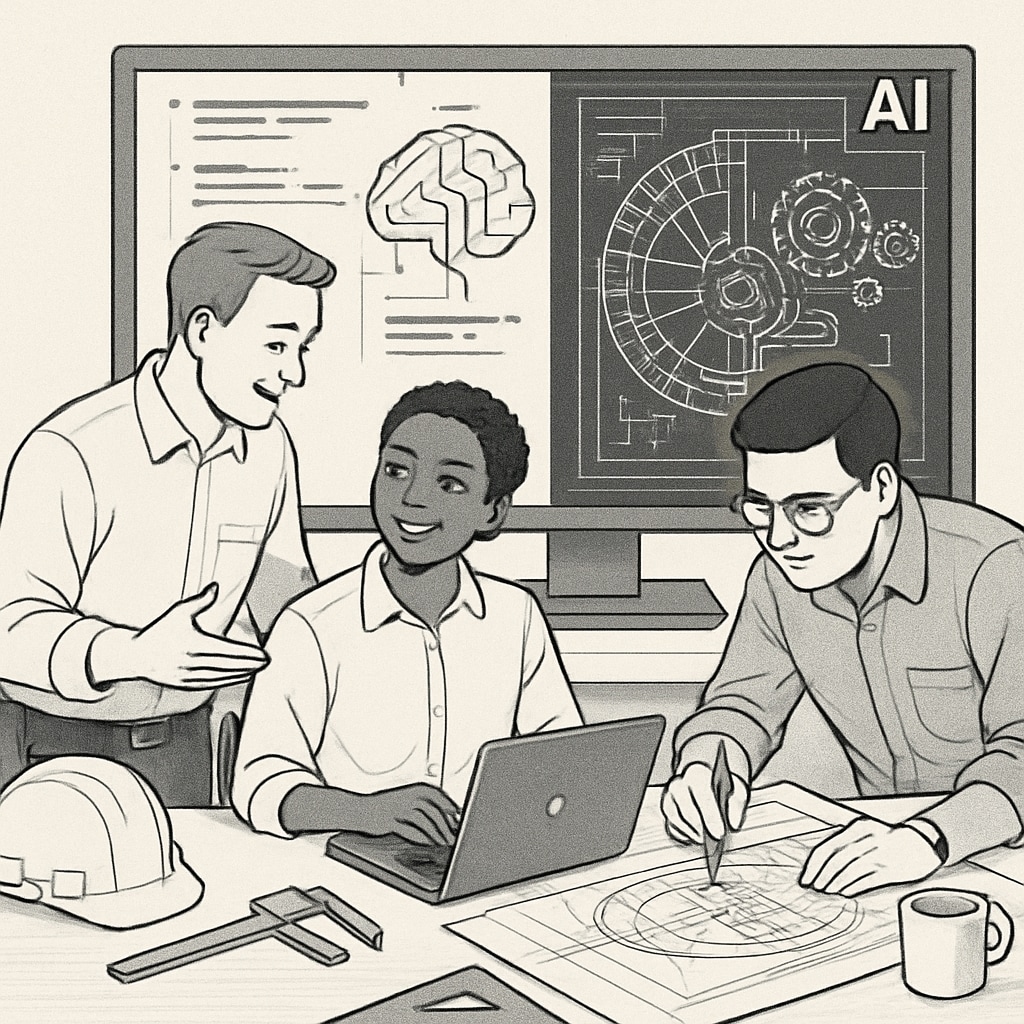 Engineering team using AI-powered tools for a project.