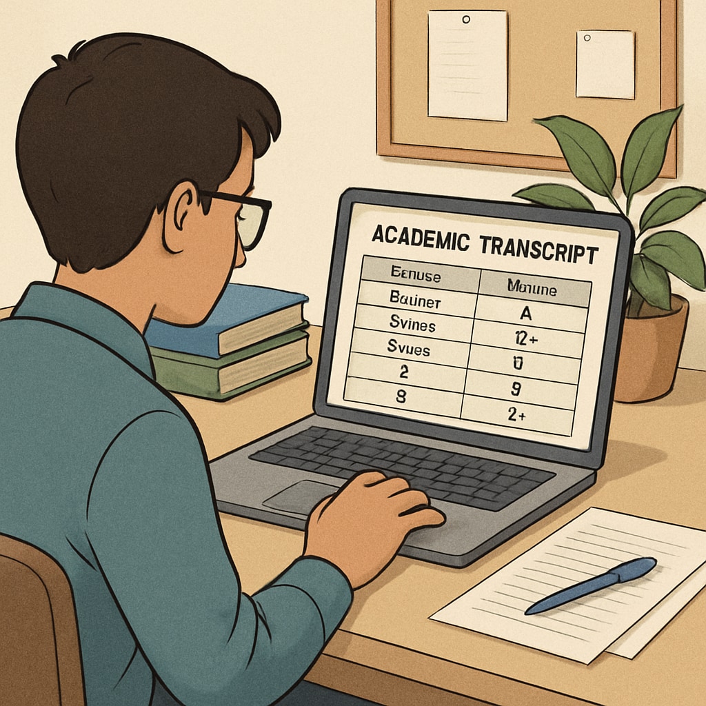 Student reviewing academic transcripts despite unpaid balances