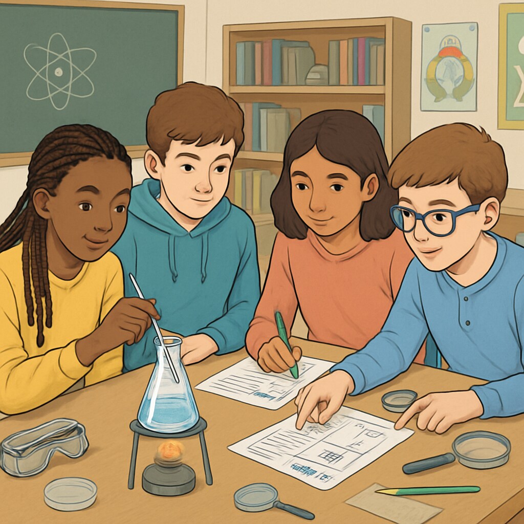 Students conducting a science experiment with OpenSciEd materials.