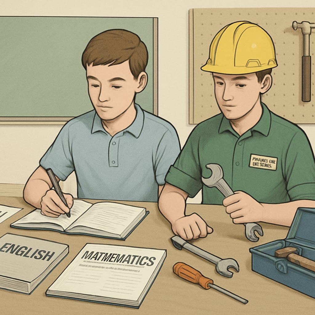 Student balancing GCSE study with vocational training at Plumpton College