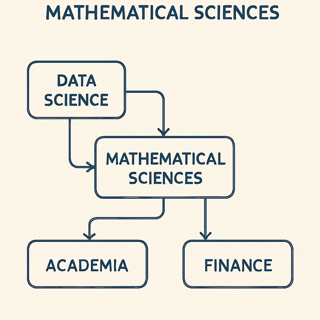 Career paths in mathematical sciences visualized in a flowchart.