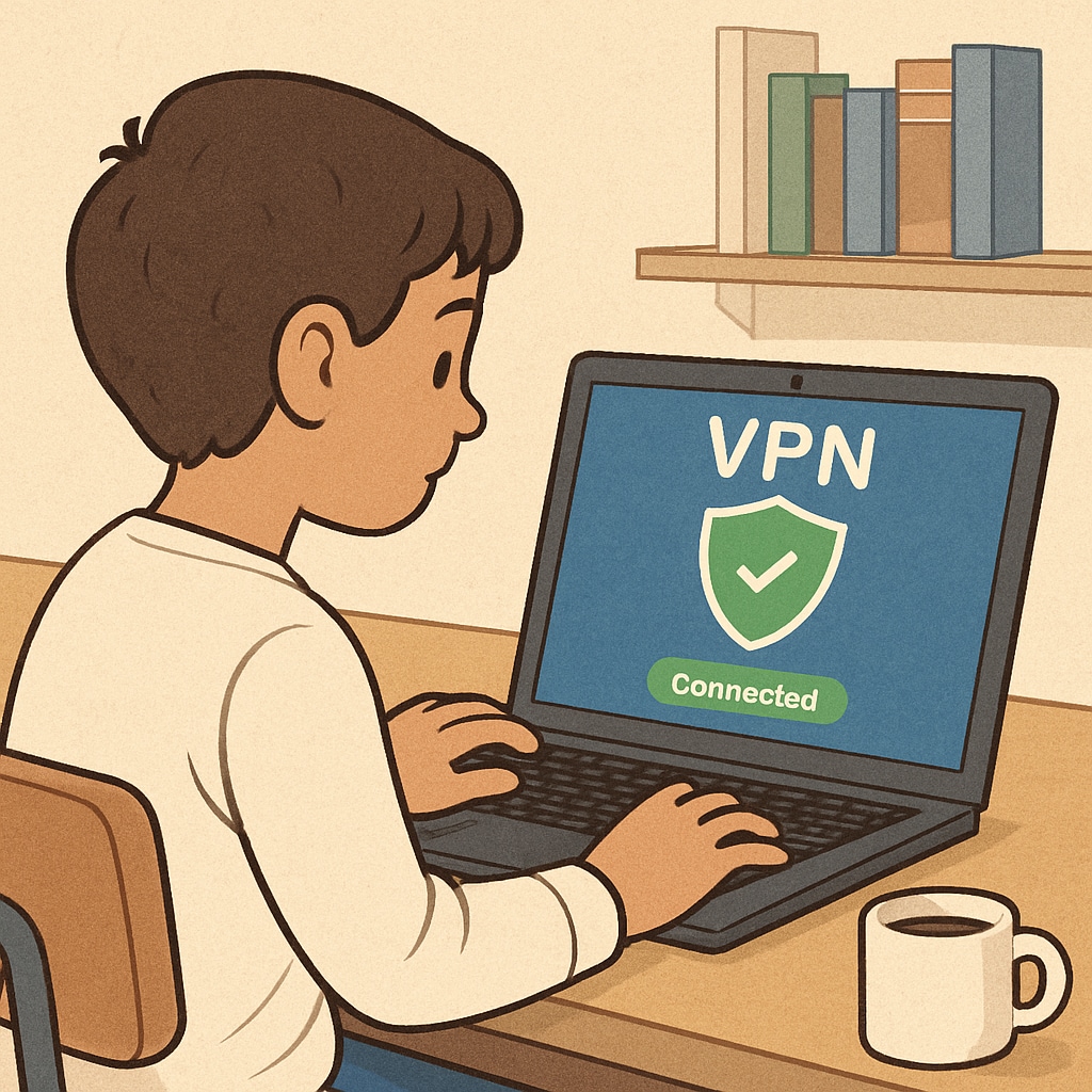 A young person using a VPN to bypass the UK’s age verification laws.