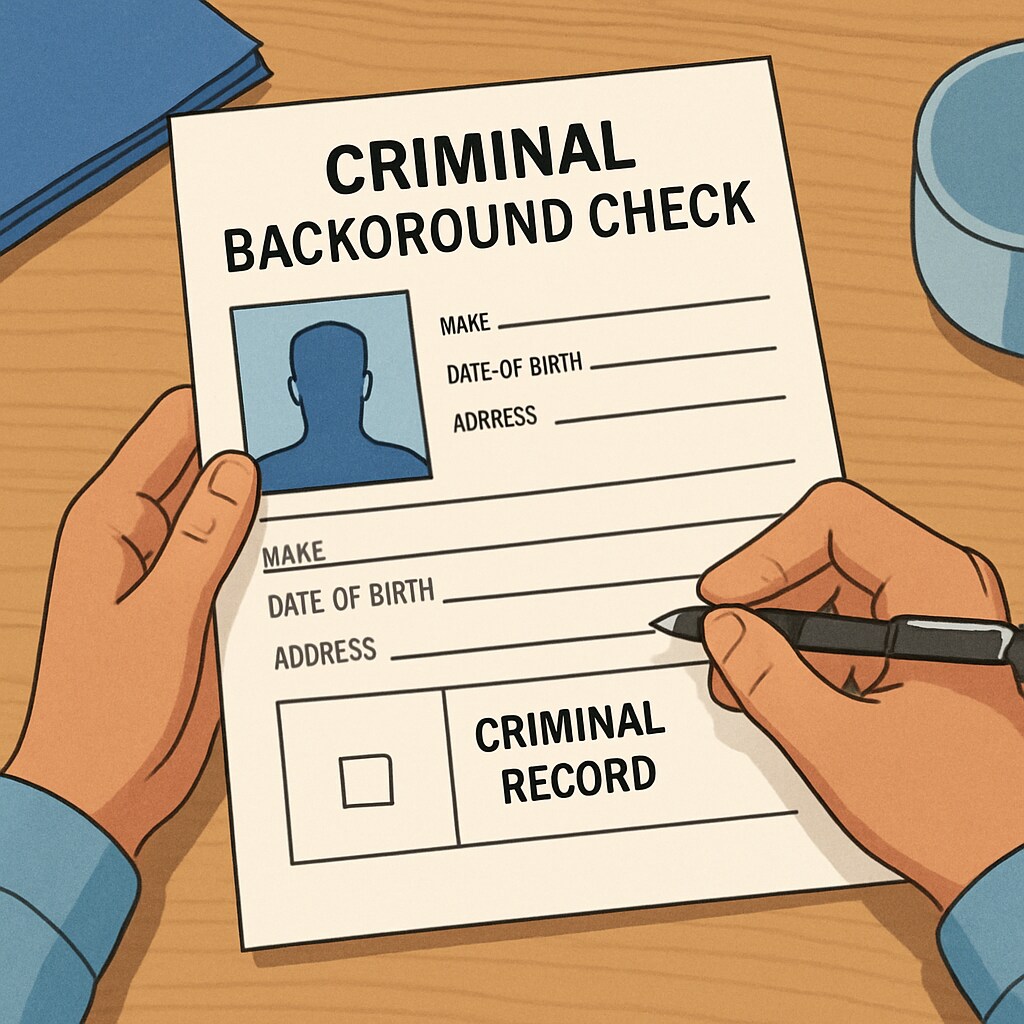 Reviewing a criminal background check for school board candidates.