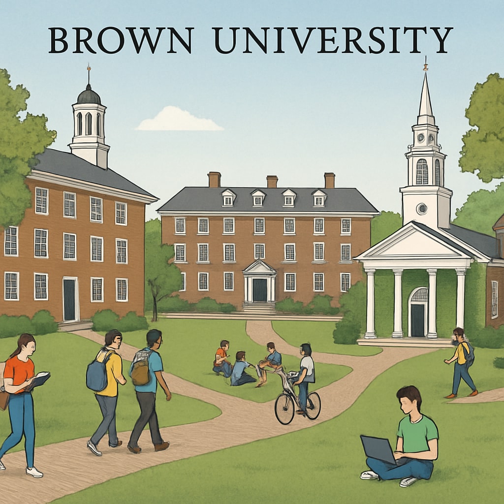 Brown University campus showing academic buildings and student life.