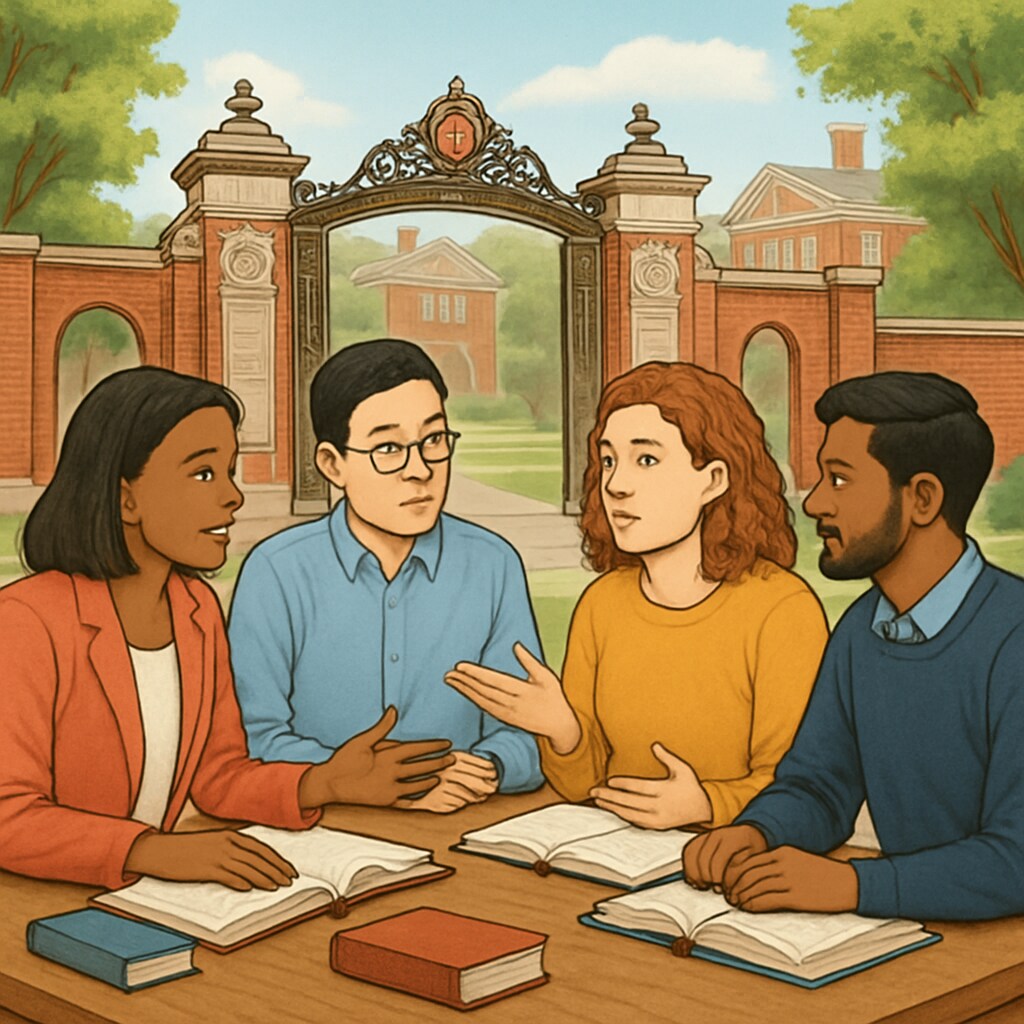 Students at Brown University discussing diversity and inclusion topics.