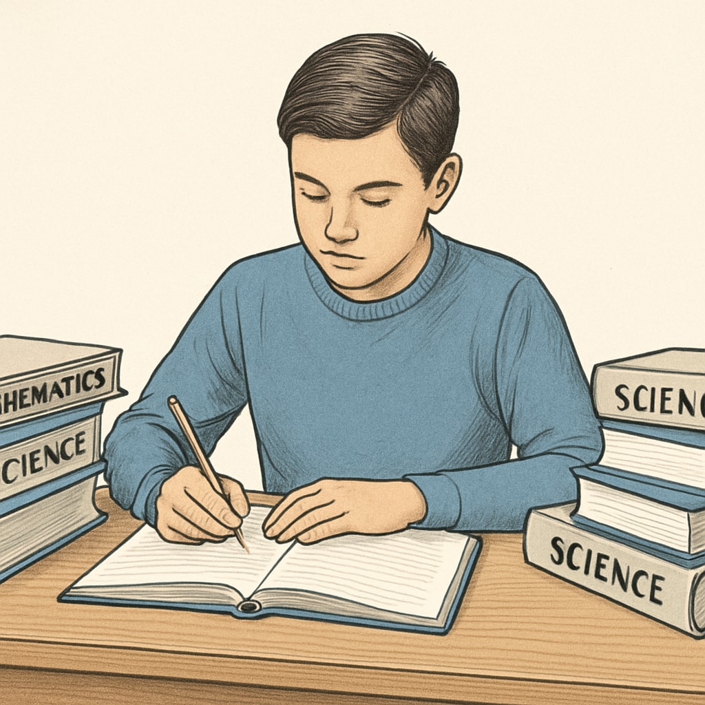 High school student thinking about math and science college majors.