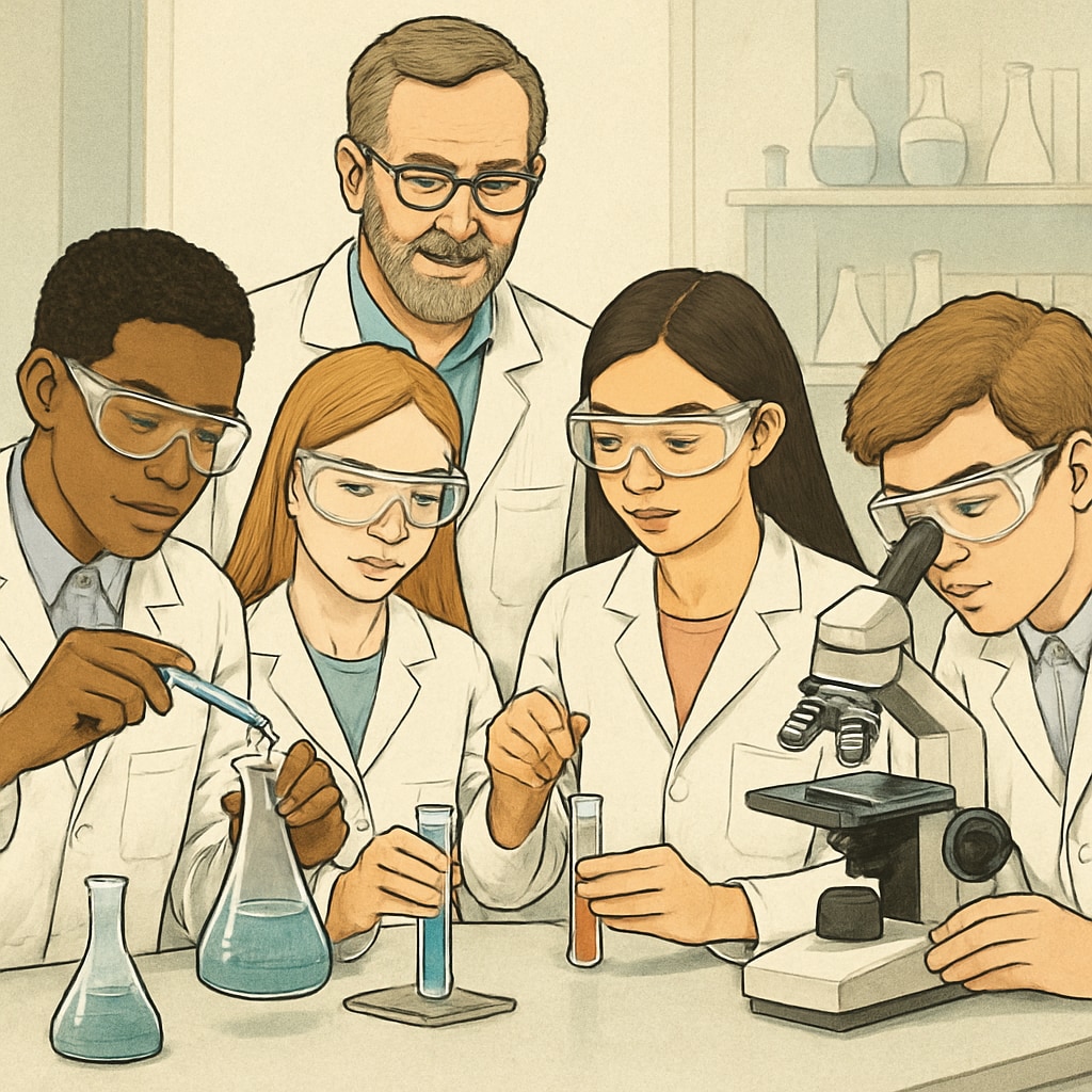 High school students gaining practical STEM experience.