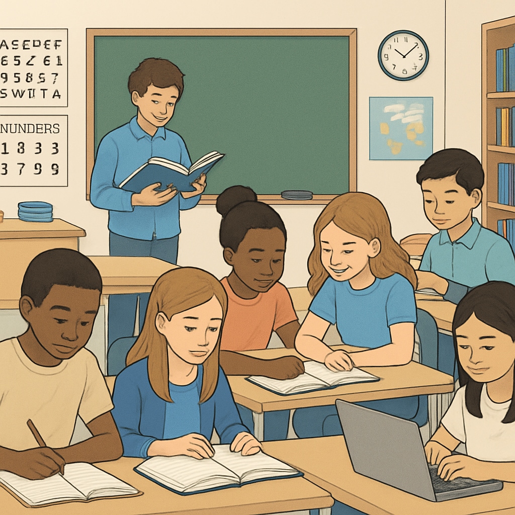 Students in a classroom using different learning methods, related to the learning method research survey.