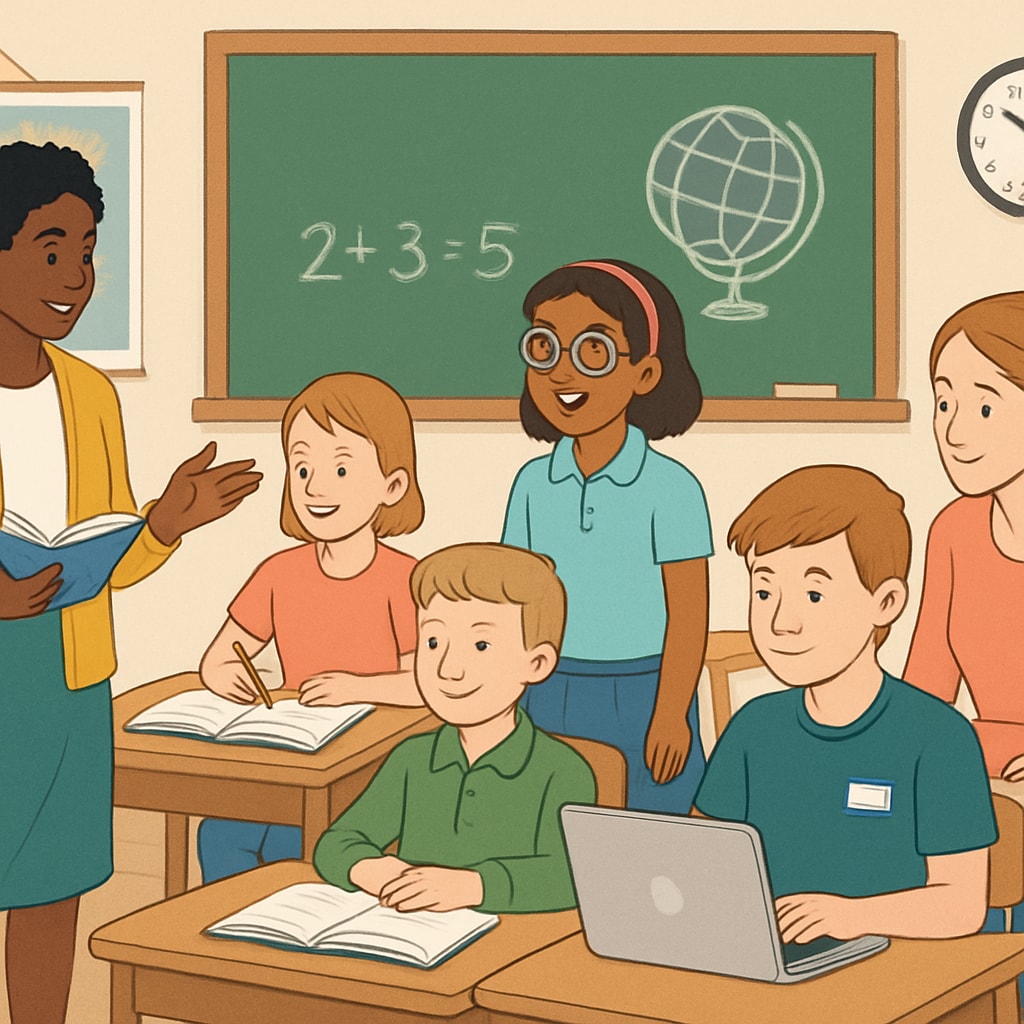 Diverse students in a classroom highlighting inclusivity in education.