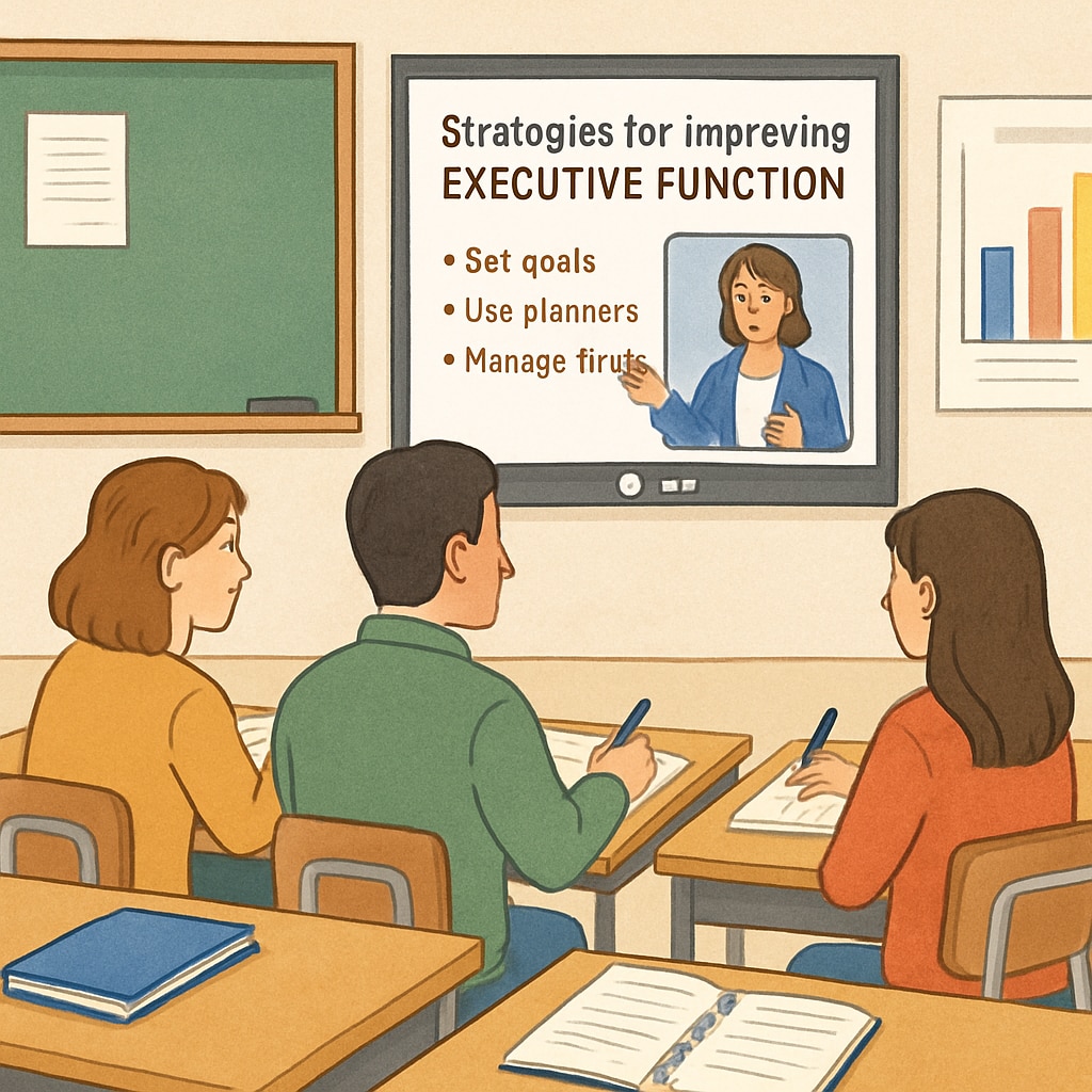 Virtual workshop on executive function strategies for ADHD and ASD parents.