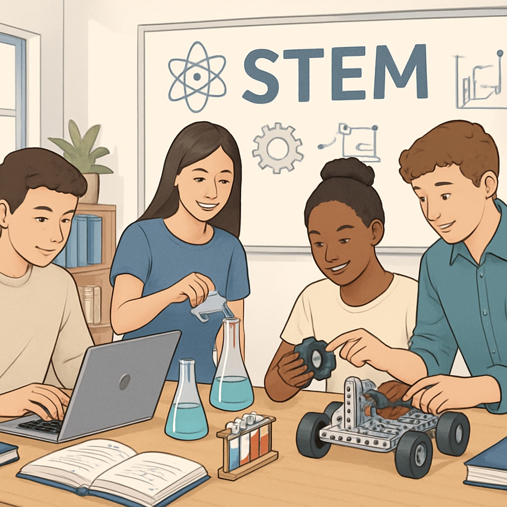 High school students engaging in STEM activities as part of college preparation.